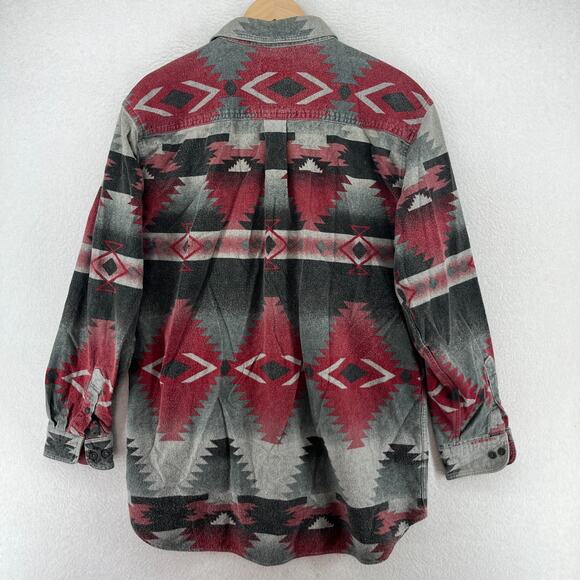 Vintage WOOLRICH Shirt Men XL Flannel Navarro Aztec Southwestern Cotton Gray USA - Picture 3 of 14